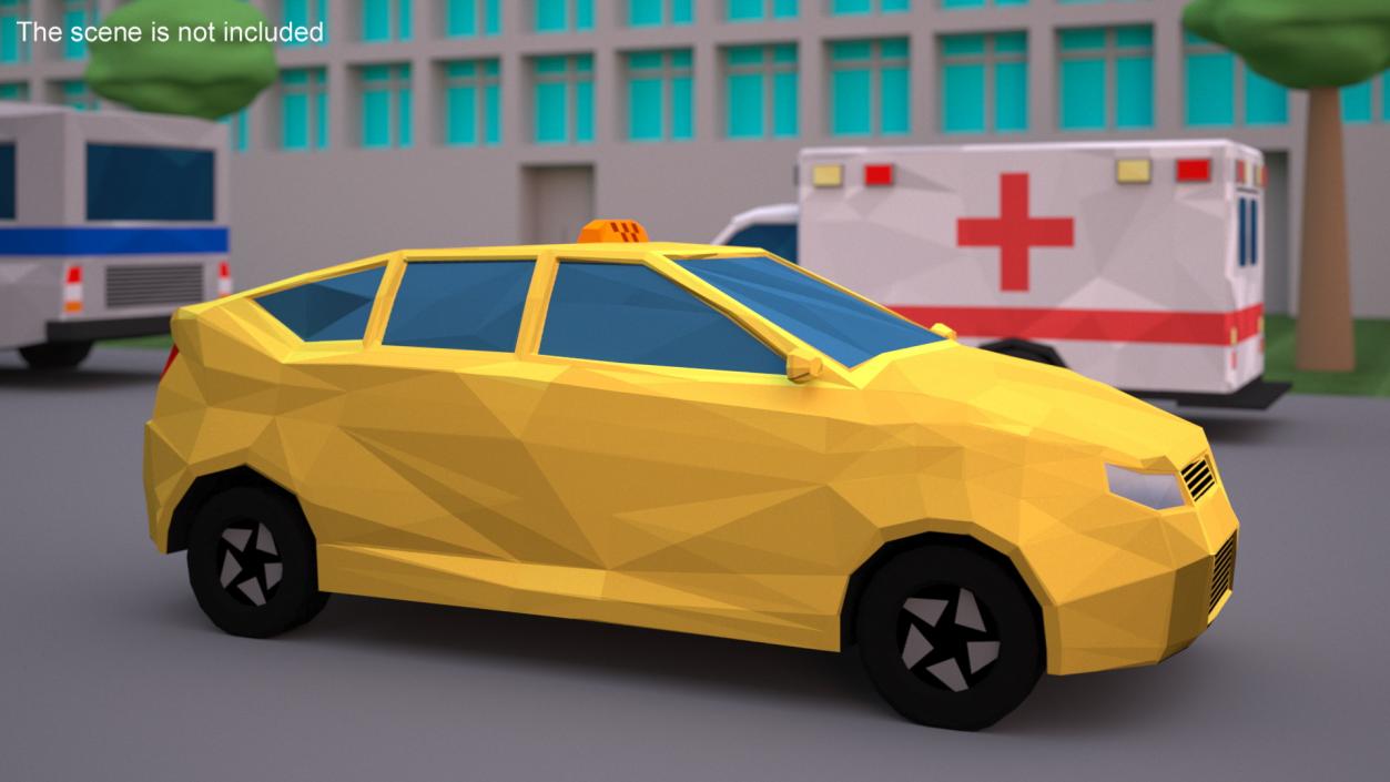 3D model Low Poly Stylized Model Taxi 2