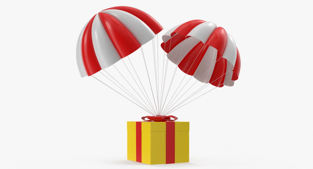 3D Twin Parachute Gift Box model