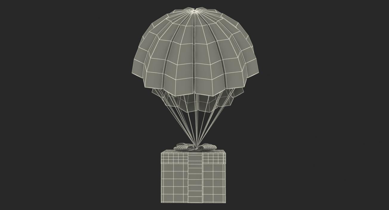 3D Twin Parachute Gift Box model