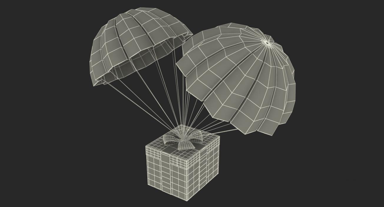 3D Twin Parachute Gift Box model