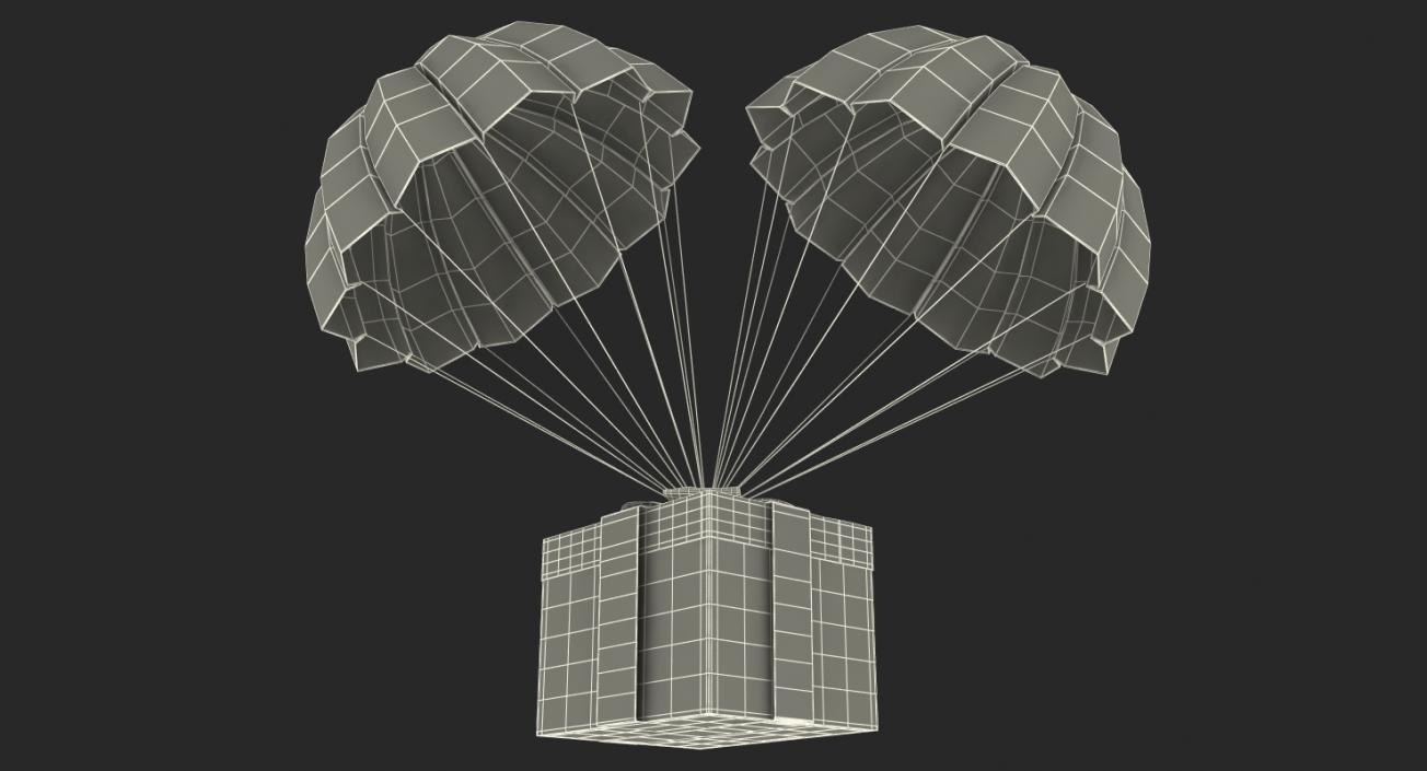 3D Twin Parachute Gift Box model