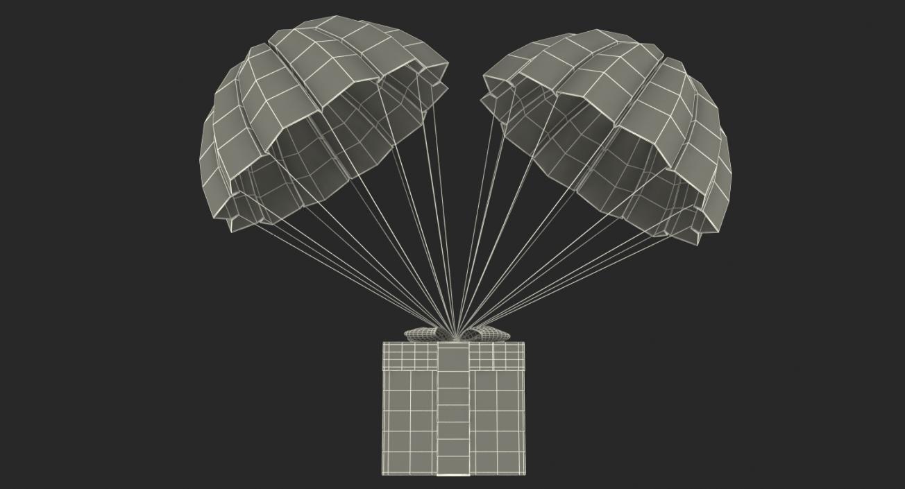 3D Twin Parachute Gift Box model