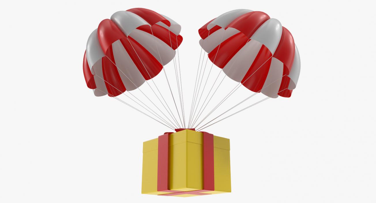 3D Twin Parachute Gift Box model