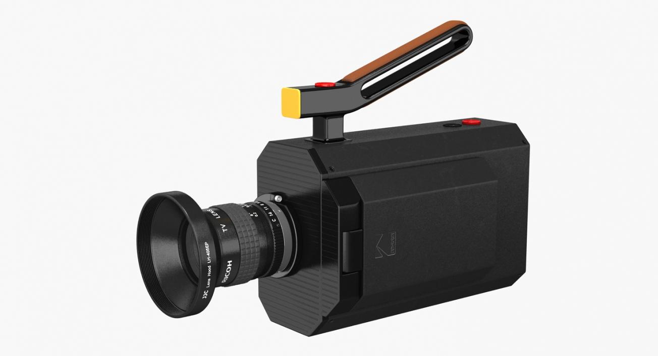 Retro Style Kodak Super 8 Movie Camera Black 3D model