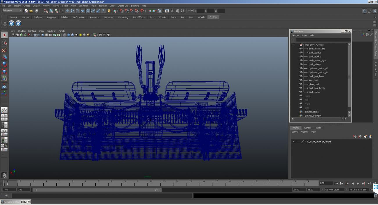 3D Trail Snow Groomer model