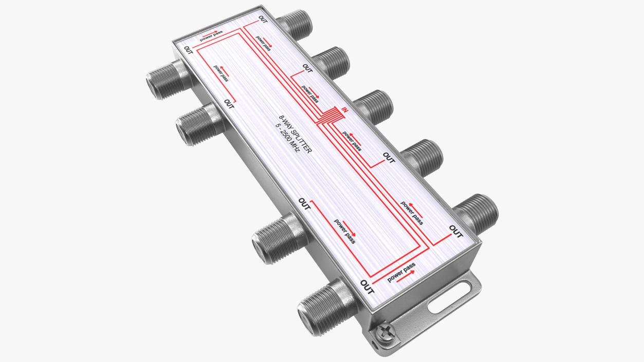 3D TV and Antenna 8 Way Coaxial Cable Splitter model