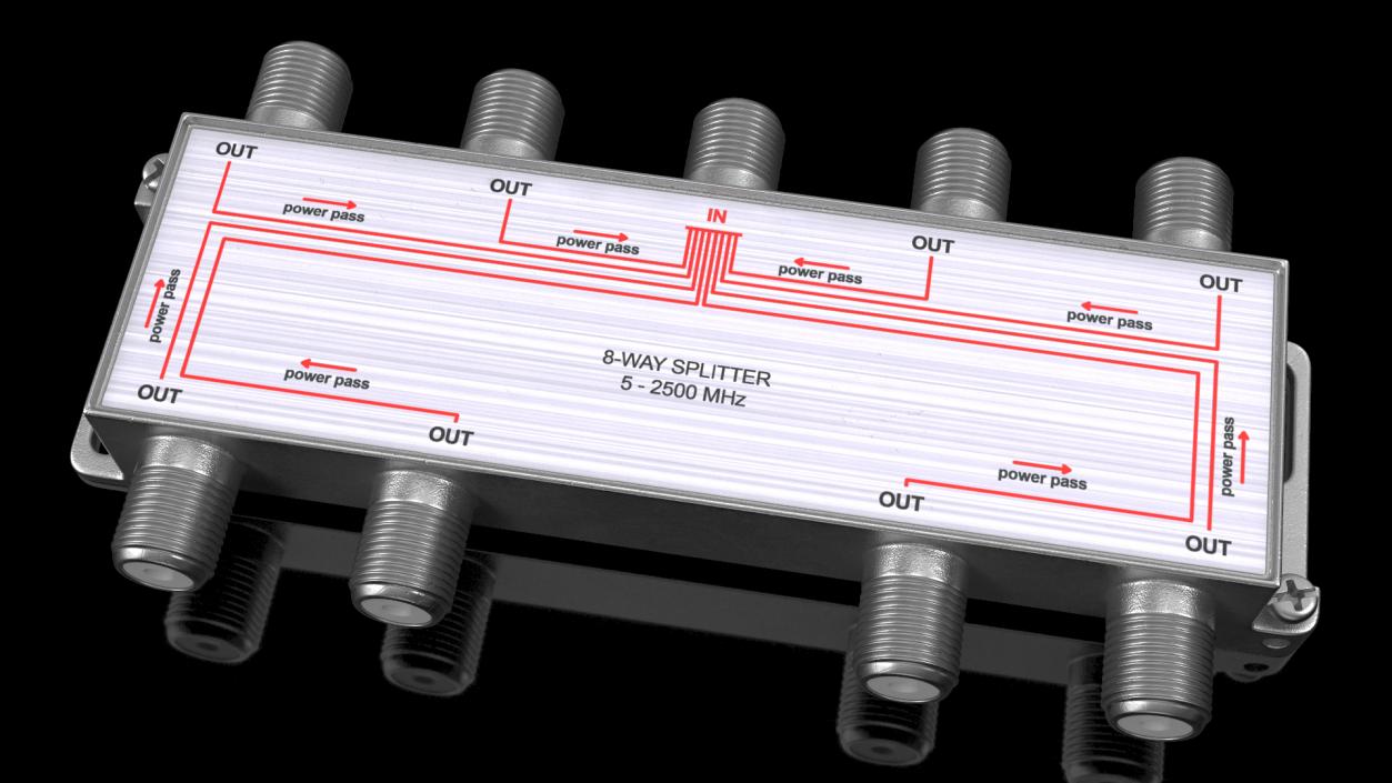 3D TV and Antenna 8 Way Coaxial Cable Splitter model