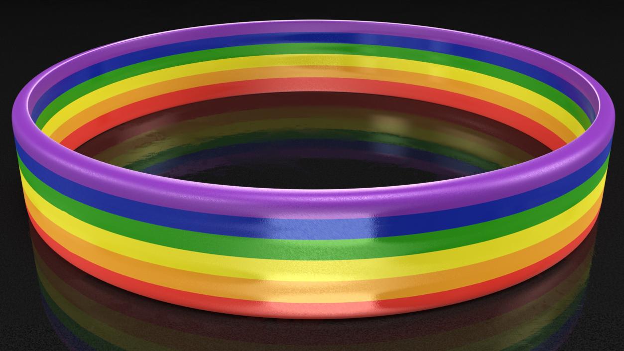 3D Rainbow Rubber Bracelet model