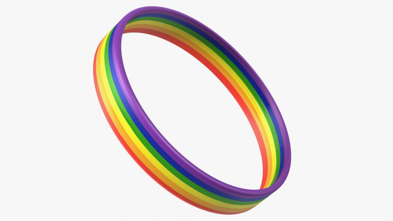 3D Rainbow Rubber Bracelet model