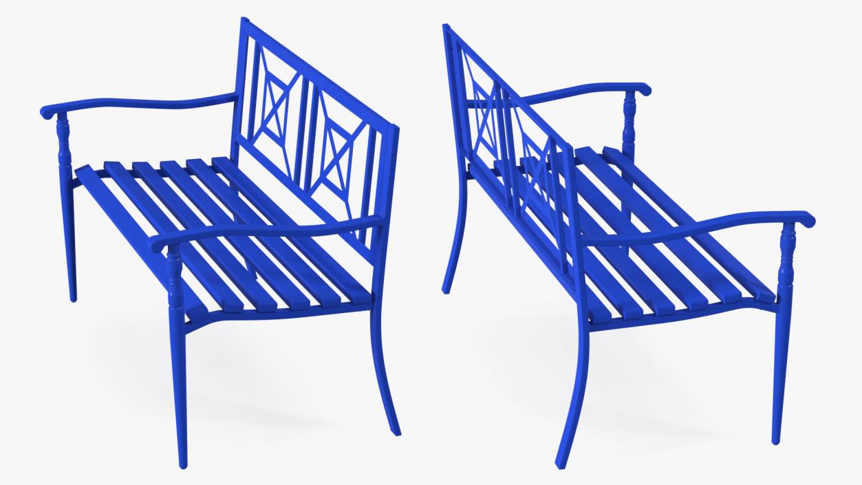 3D model Park Bench Blue