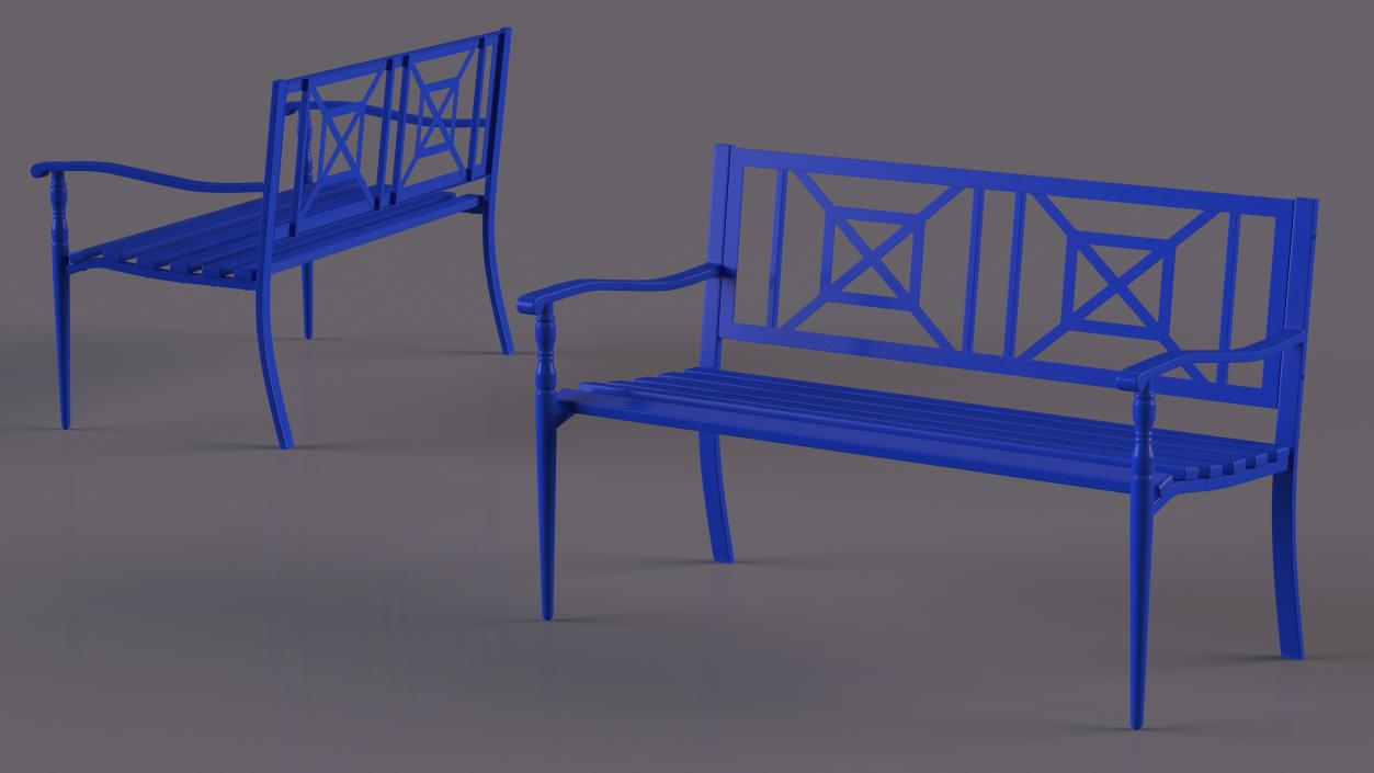 3D model Park Bench Blue