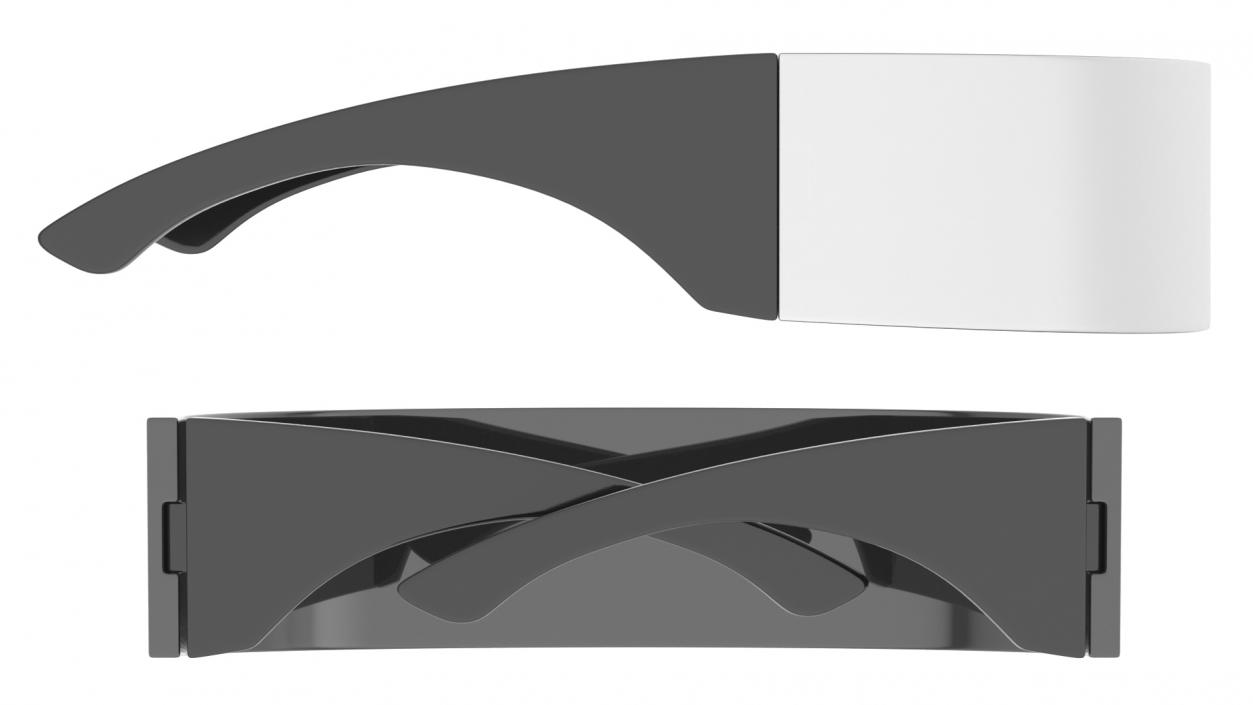 Metallic Silver Futuristic Soldier Glasses 3D