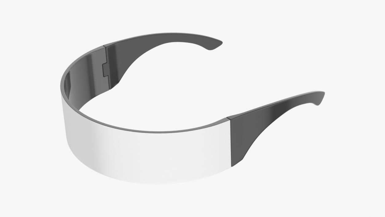 Metallic Silver Futuristic Soldier Glasses 3D