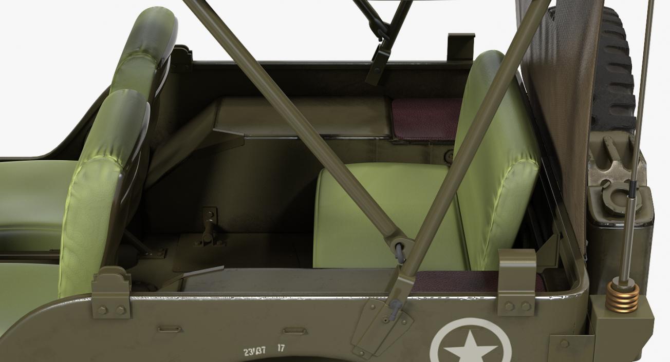 3D model Jeep Willys 1944 Convertible Rigged