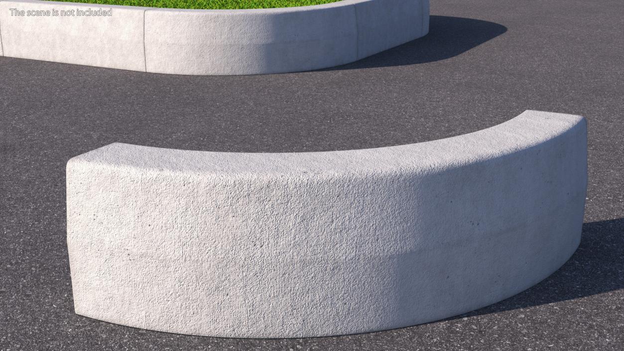 3D Concrete Curb Rounded