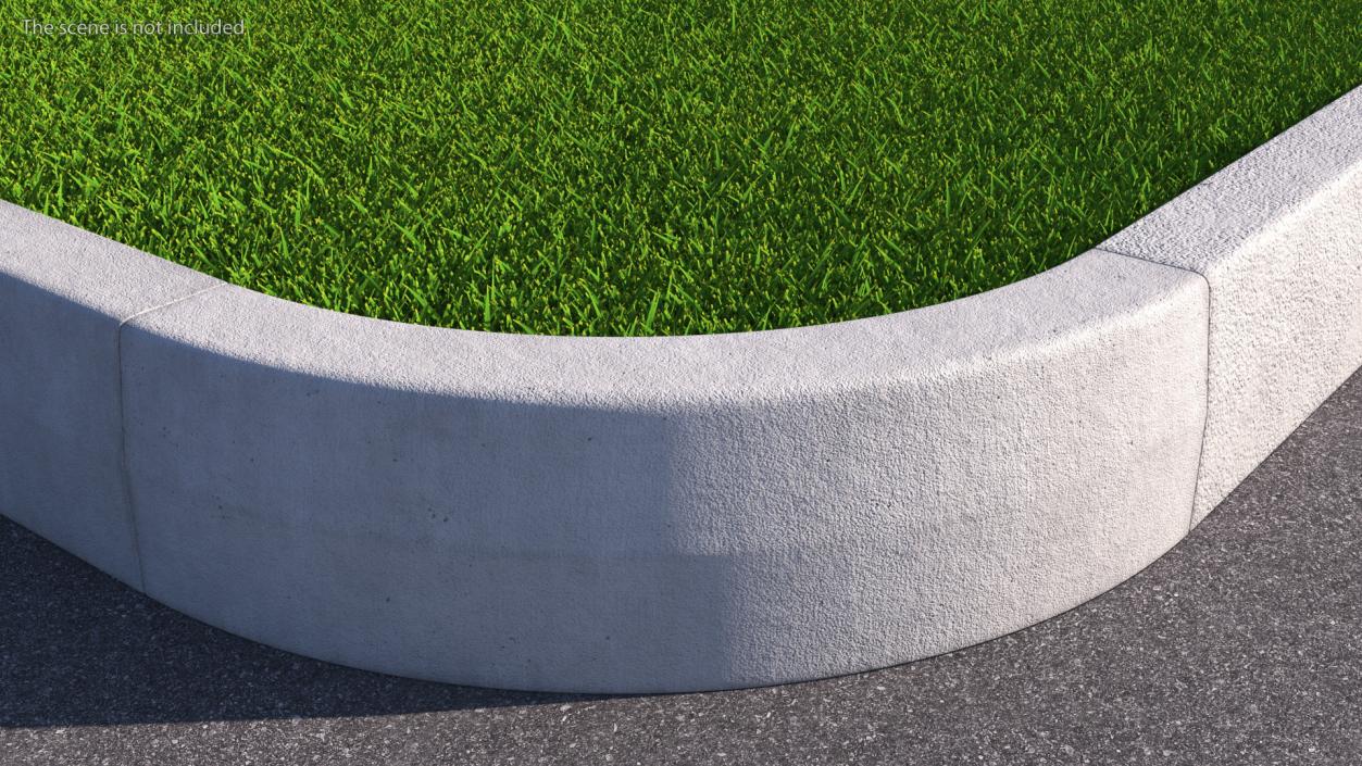 3D Concrete Curb Rounded