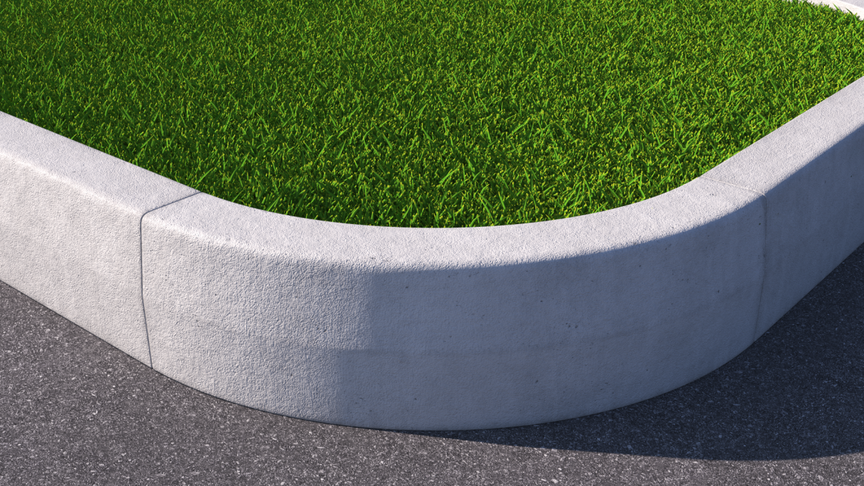 3D Concrete Curb Rounded