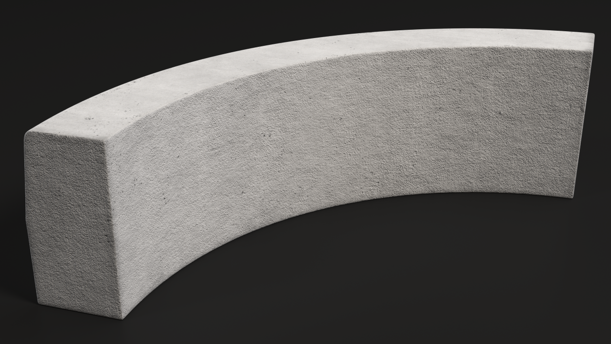 3D Concrete Curb Rounded