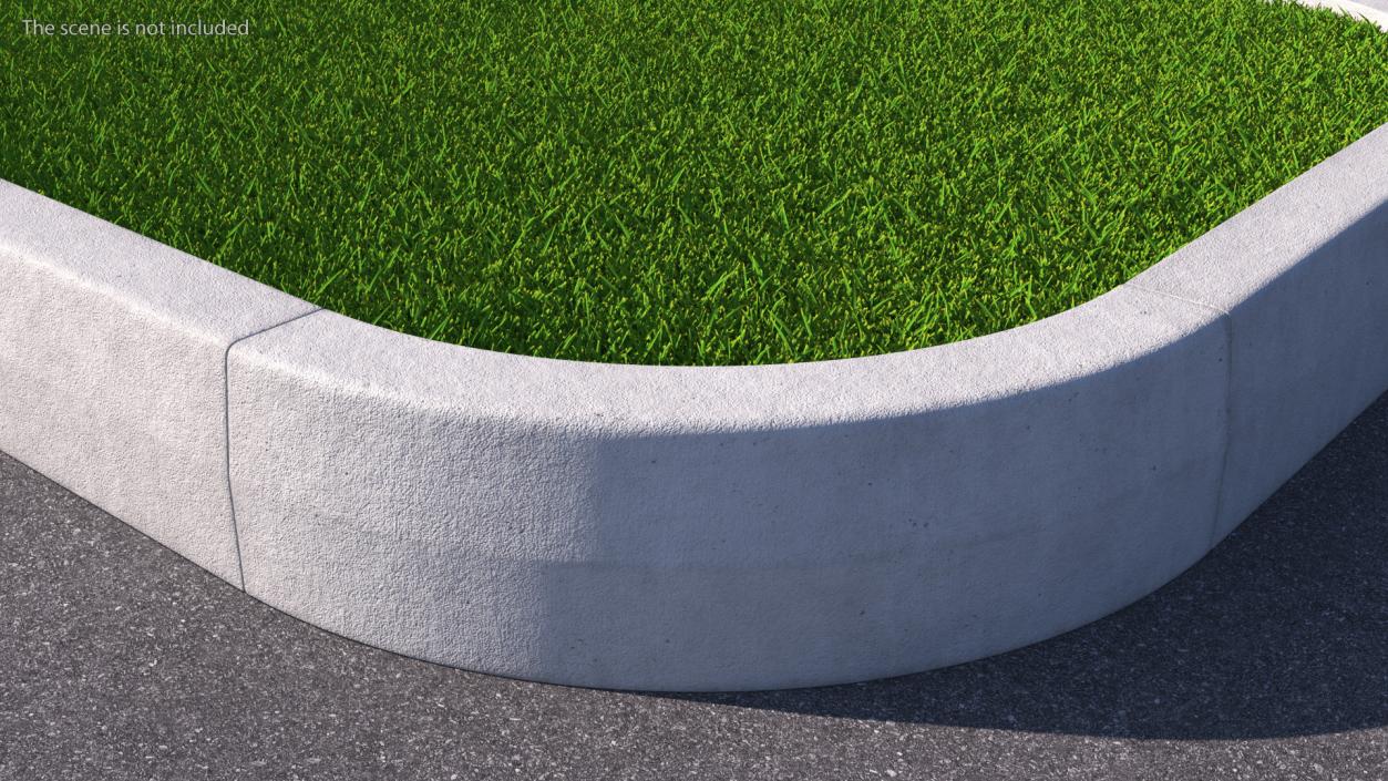 3D Concrete Curb Rounded