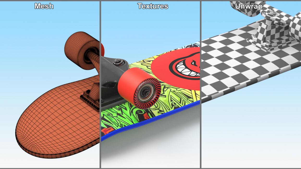 Classic Skateboard Spitfire Logo 3D