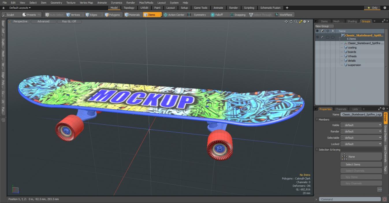 Classic Skateboard Spitfire Logo 3D