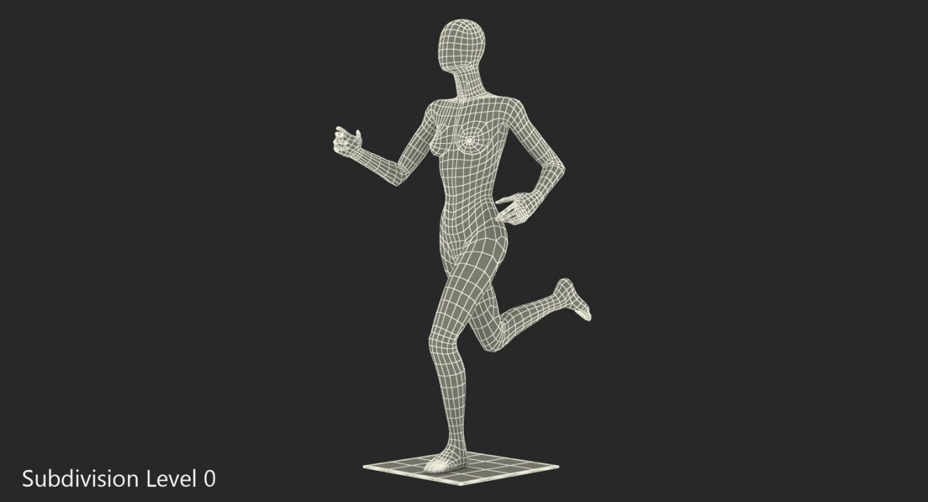 Female Mannequin Grey Running Pose 3D model