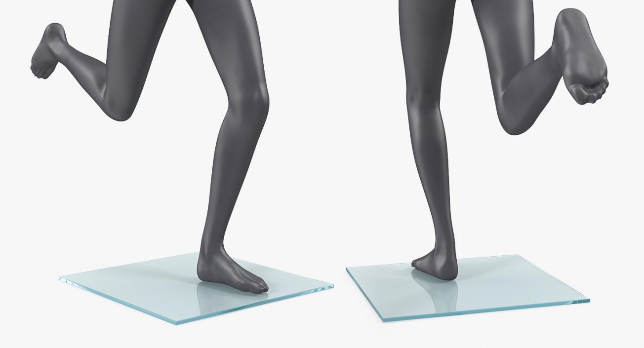 Female Mannequin Grey Running Pose 3D model