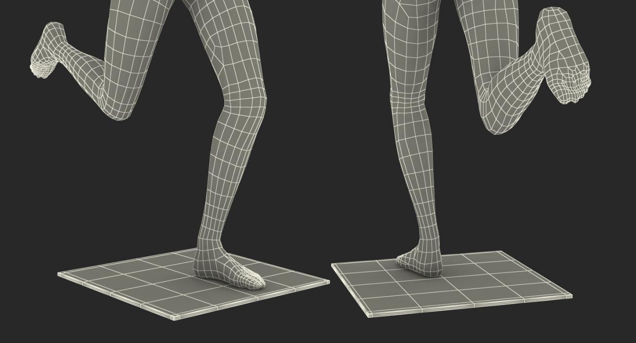 Female Mannequin Grey Running Pose 3D model