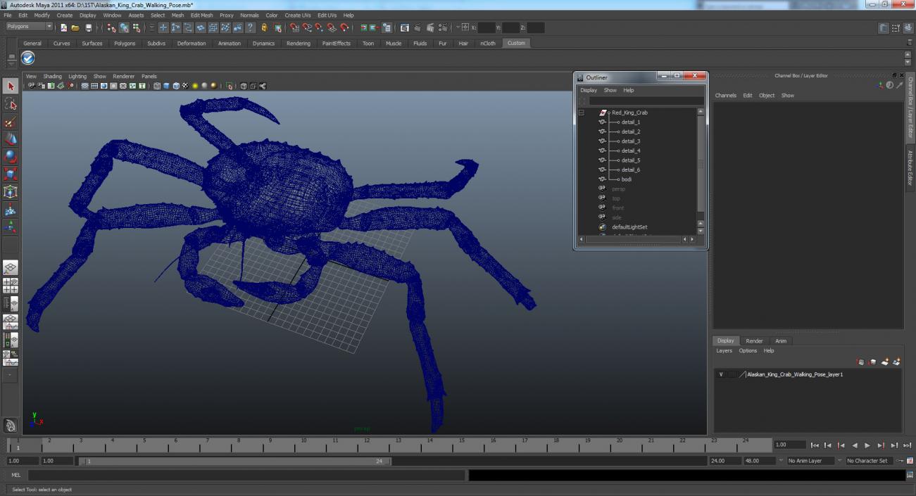 3D model Alaskan King Crab Walking Pose