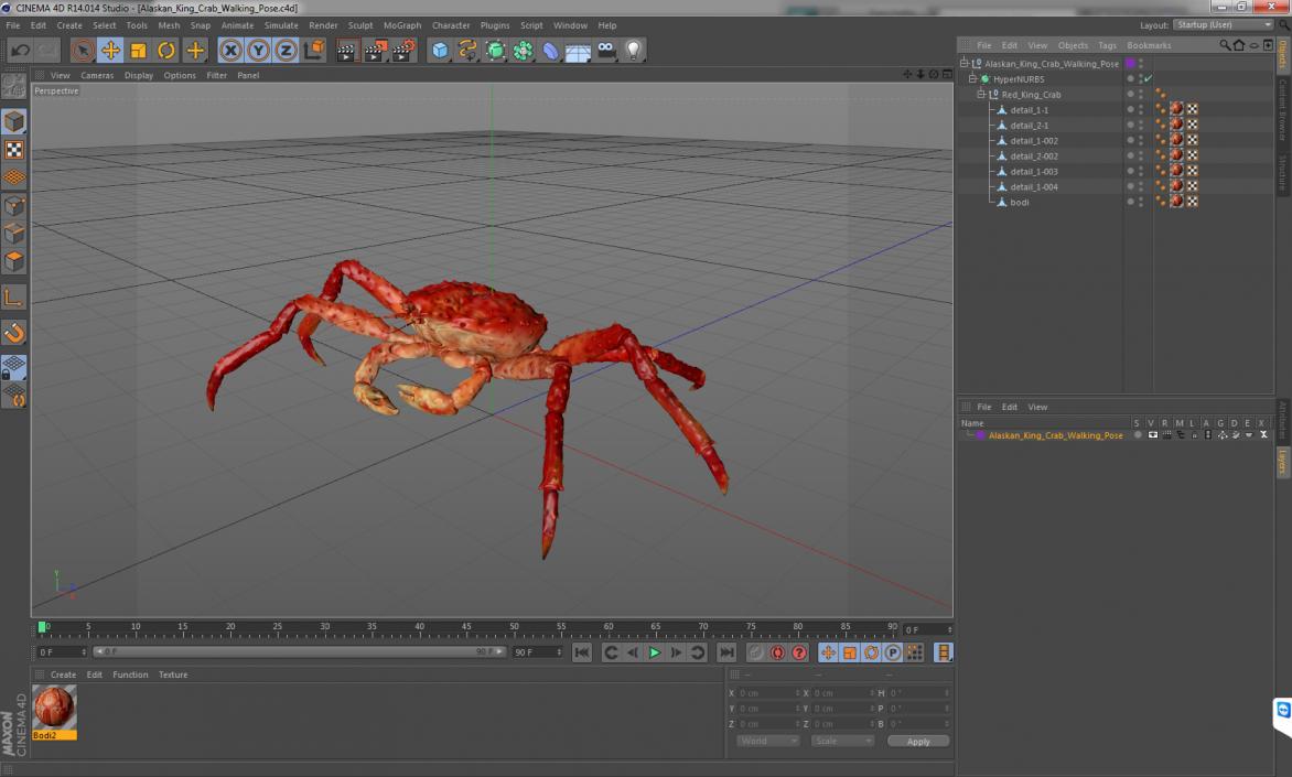 3D model Alaskan King Crab Walking Pose