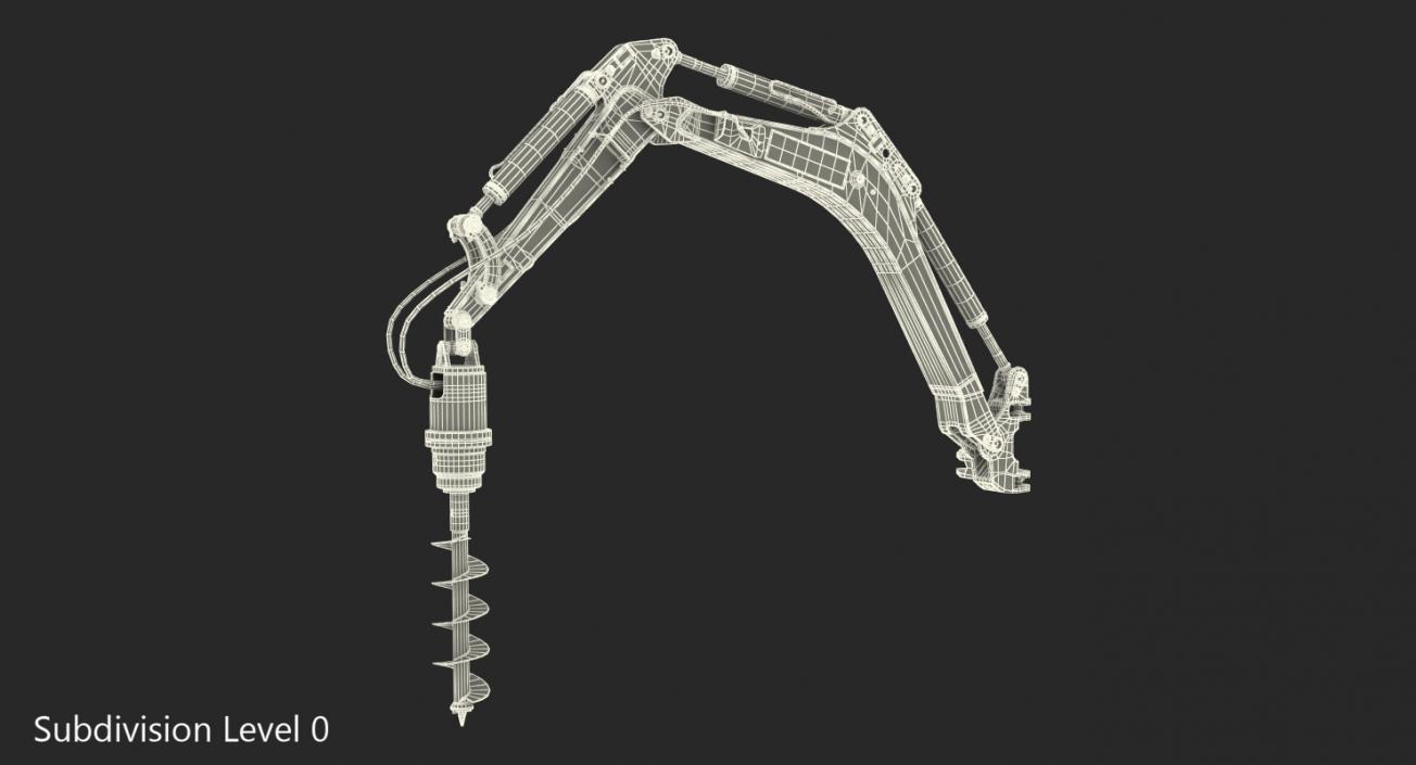 3D JCB Earth Drill X2500 Rigged model