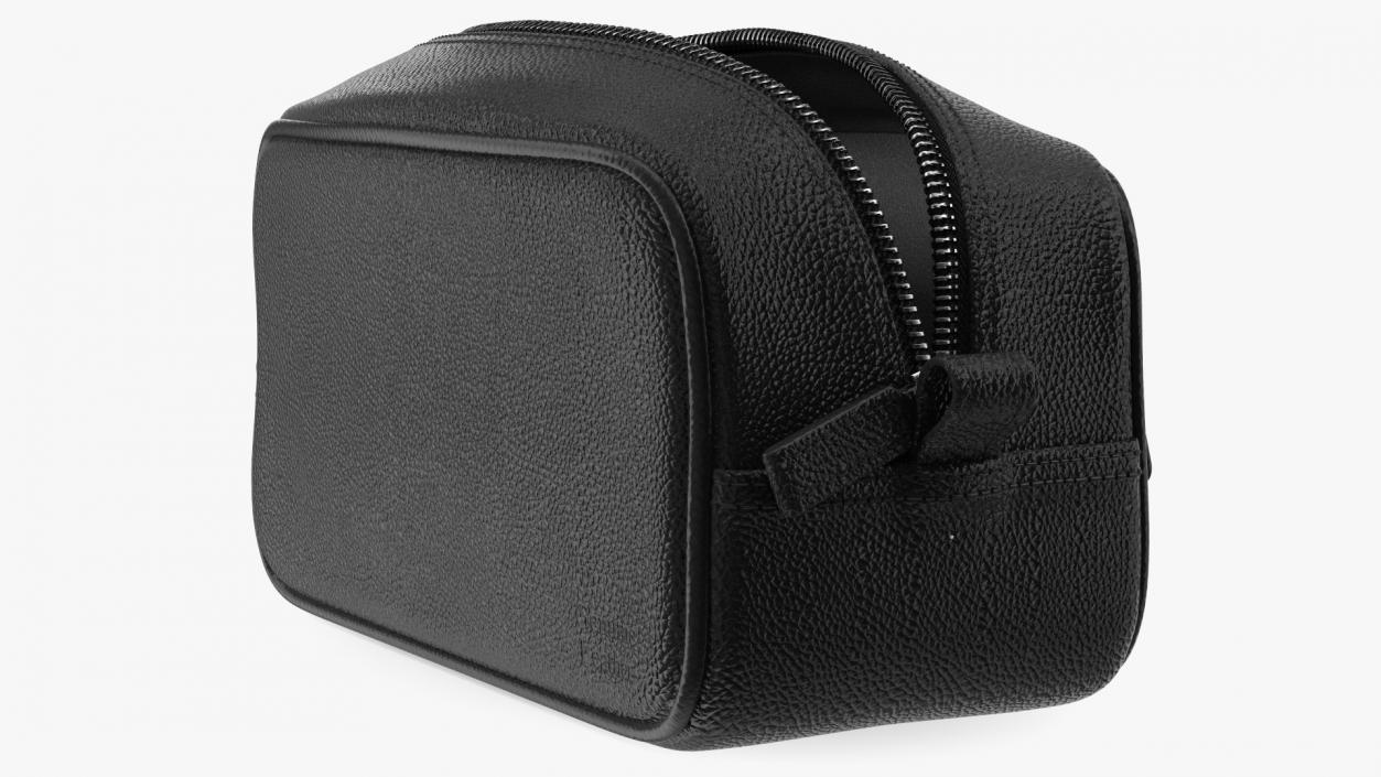 3D Open Cosmetic Bag Leather Black