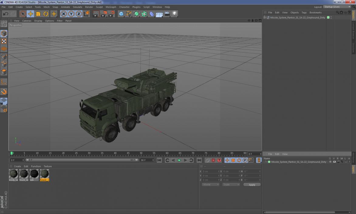 Missile System Pantsir S1 SA-22 Greyhound Dirty 3D