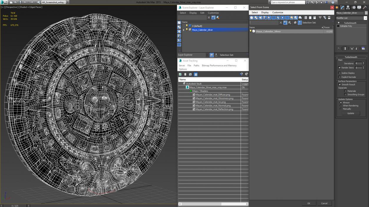 3D model Maya Calendar Silver