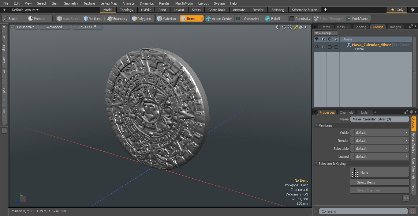 3D model Maya Calendar Silver