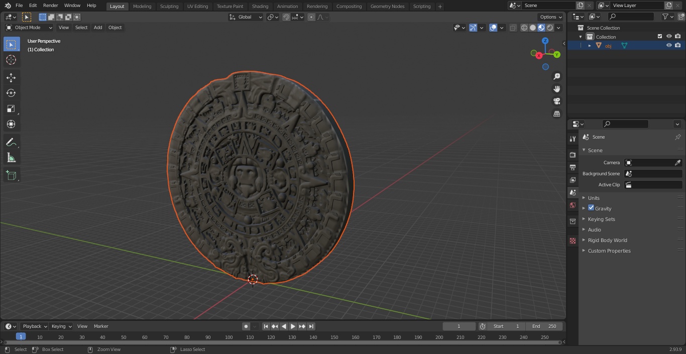 3D model Maya Calendar Silver