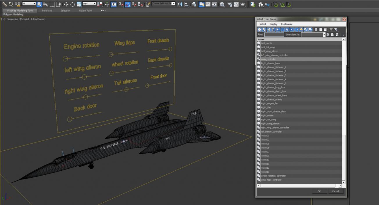 3D Lockheed SR-71 Blackbird Rigged