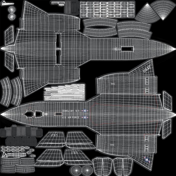 3D Lockheed SR-71 Blackbird Rigged