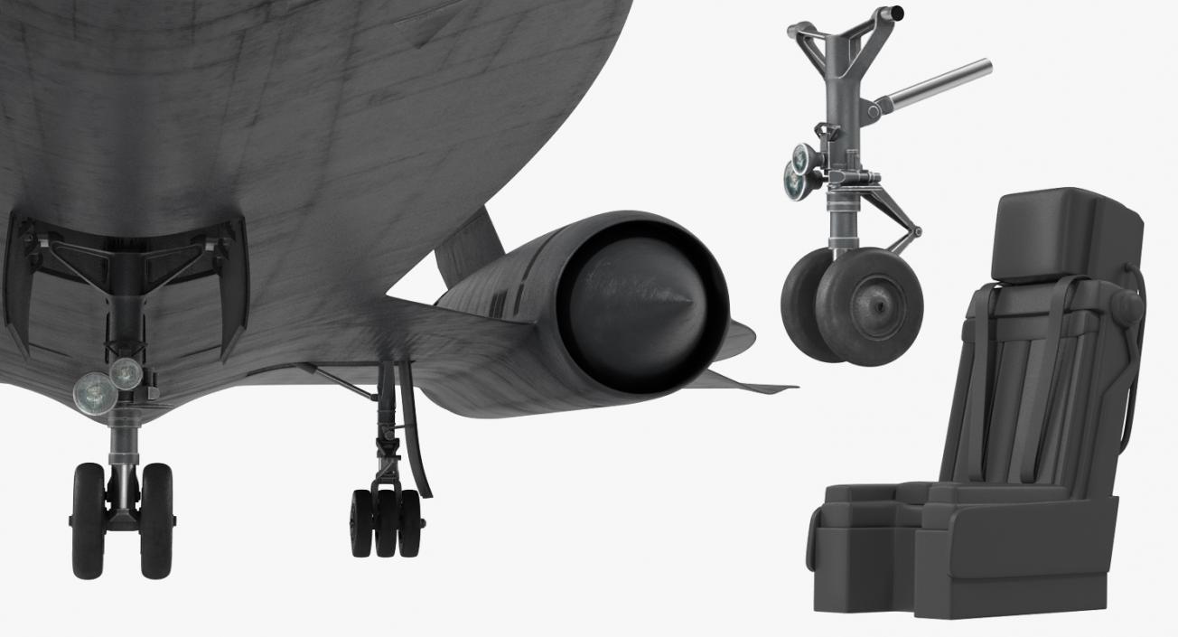 3D Lockheed SR-71 Blackbird Rigged