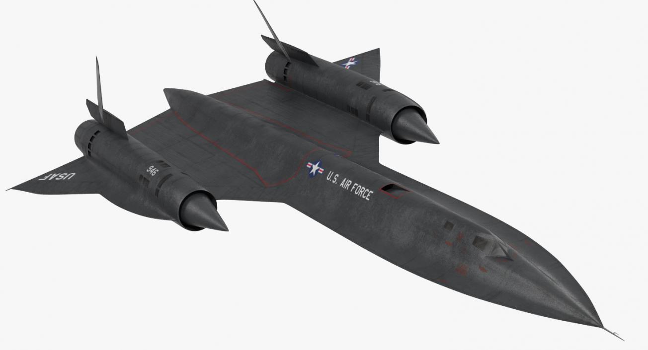 3D Lockheed SR-71 Blackbird Rigged