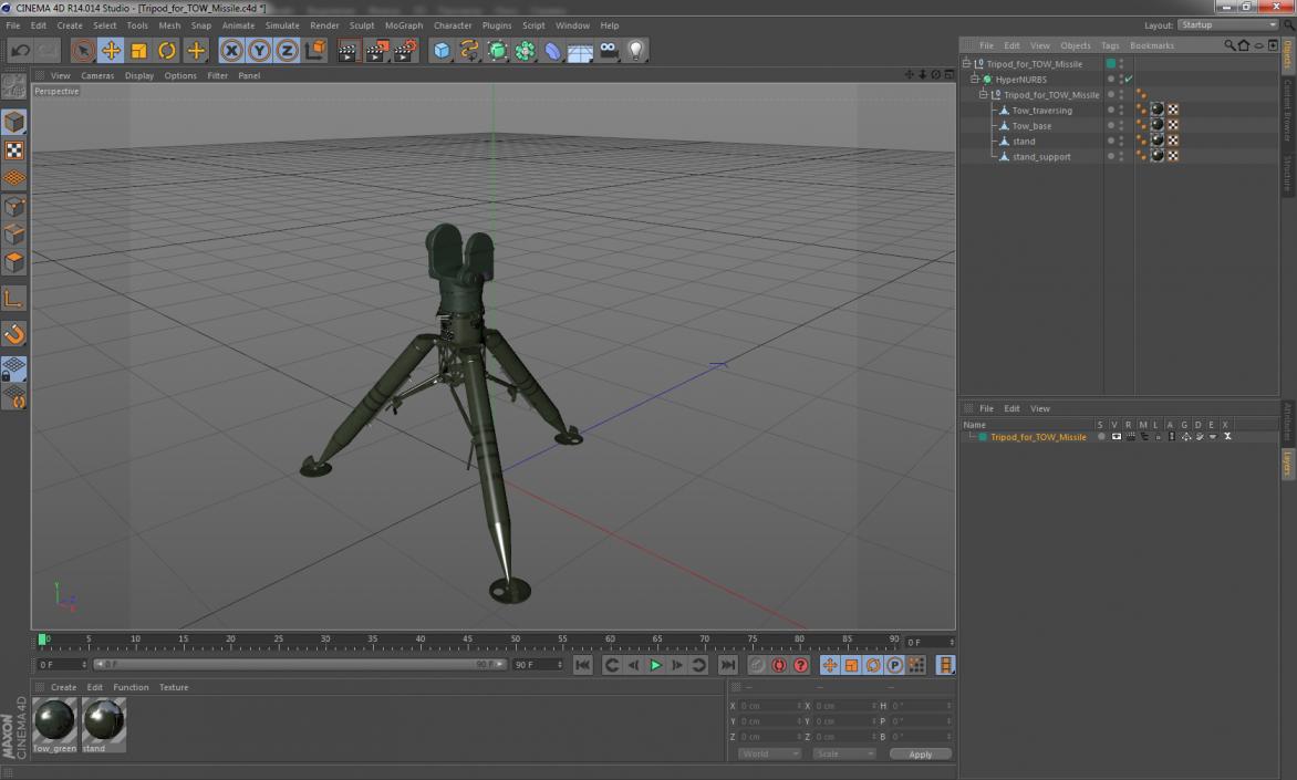 Tripod for TOW Missile 3D