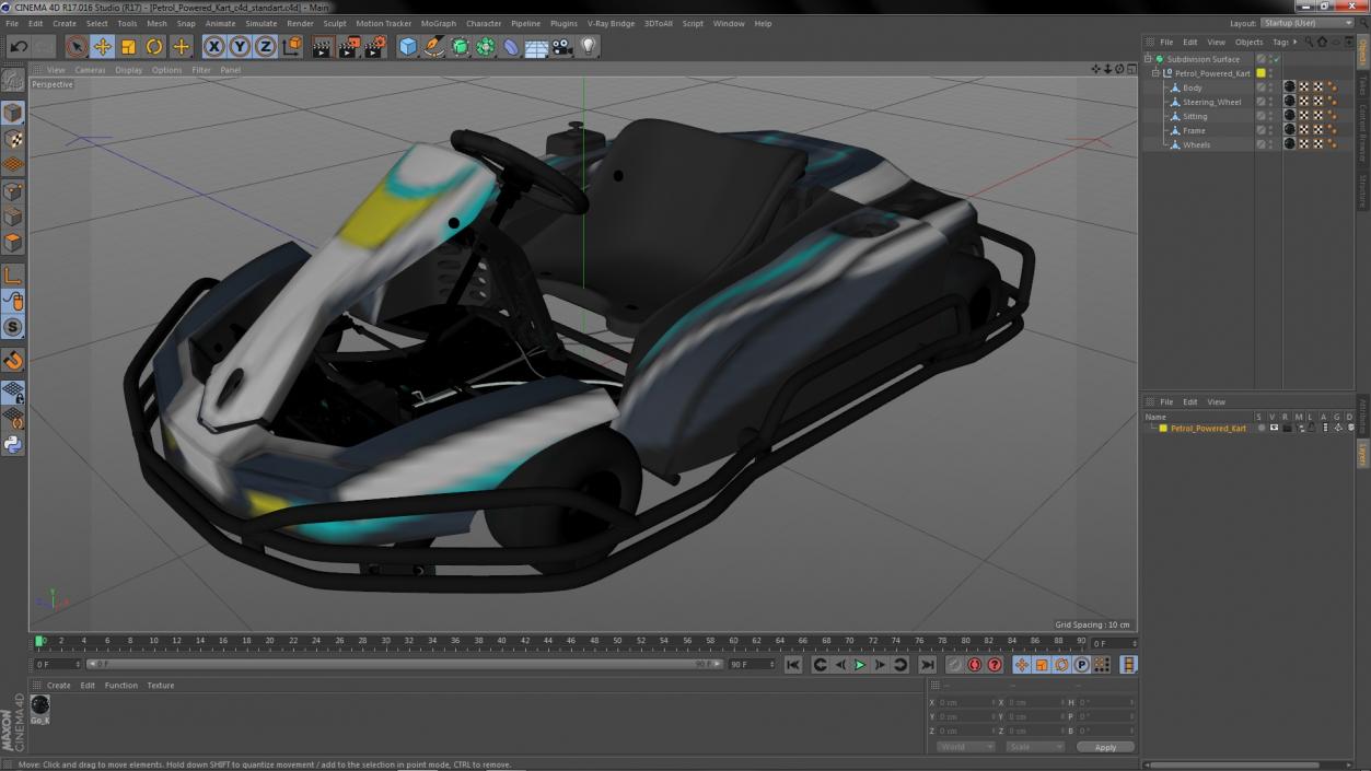 Petrol Powered Kart 3D model