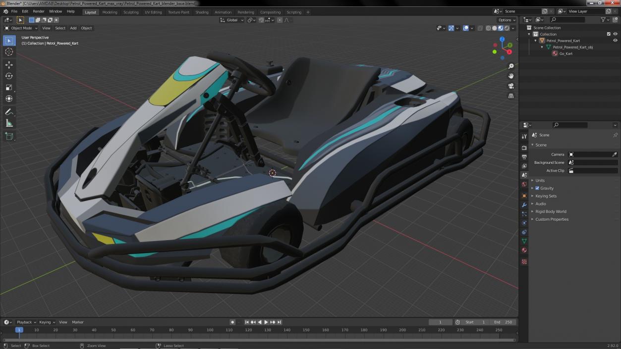 Petrol Powered Kart 3D model