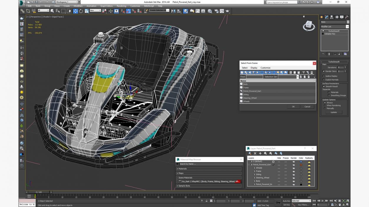 Petrol Powered Kart 3D model