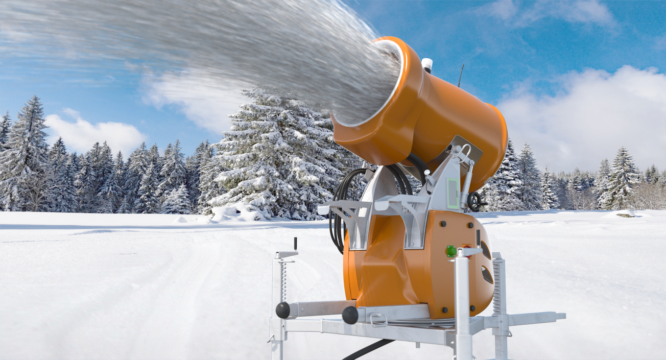 3D Snow Cannon on Platform model