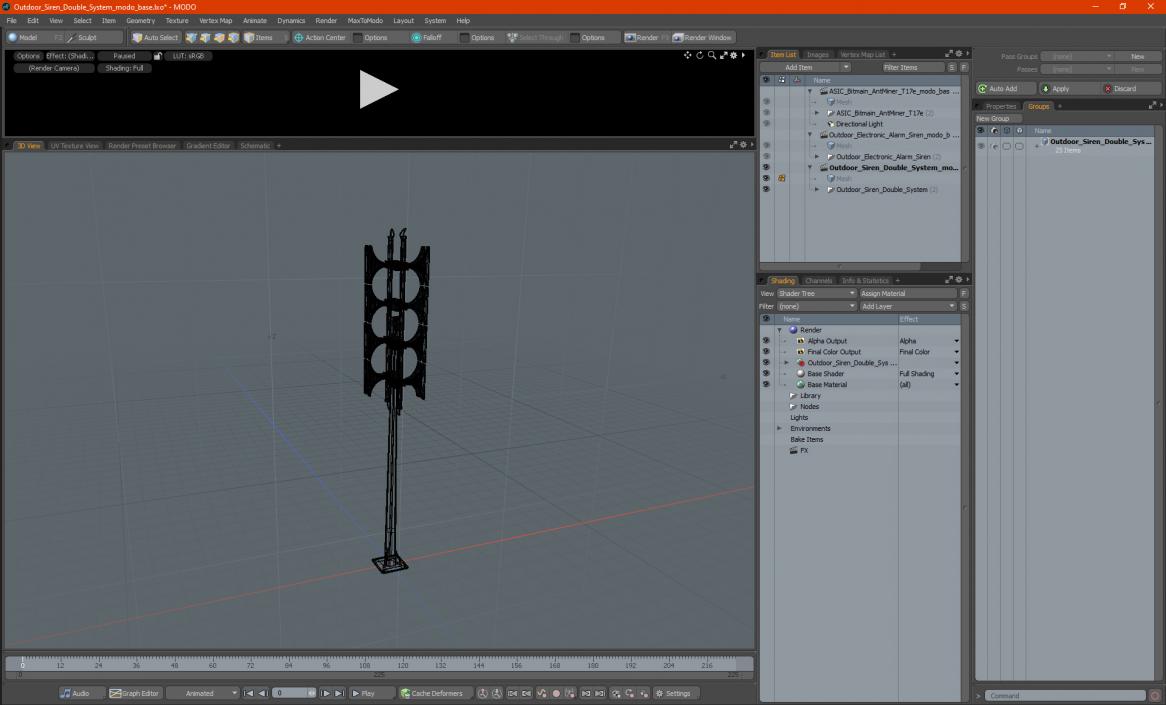 Outdoor Siren Double System 3D