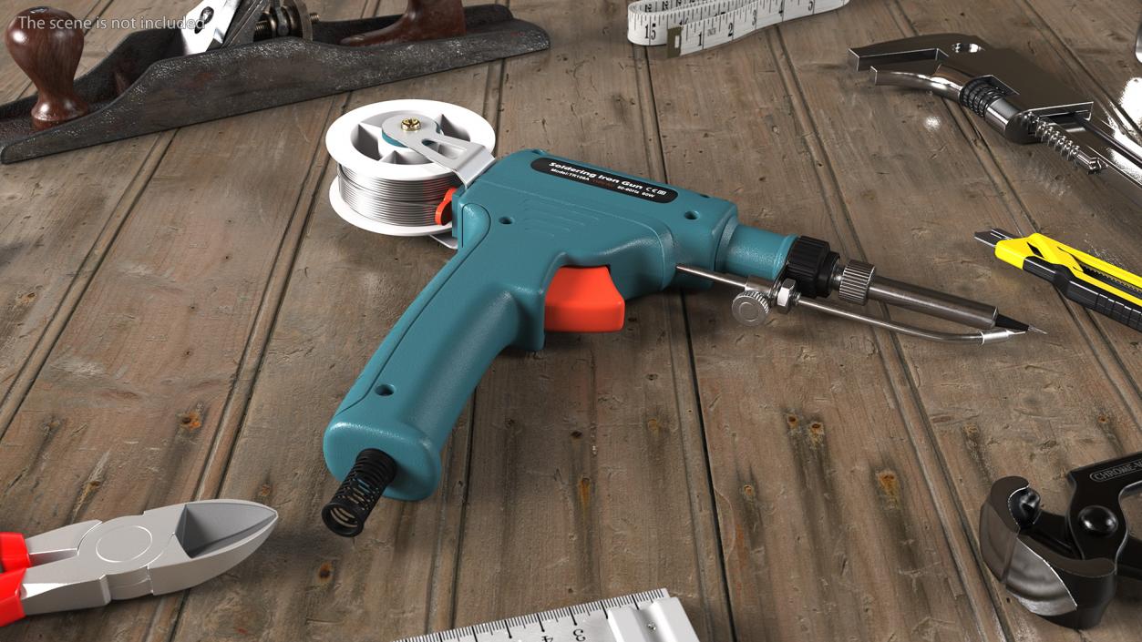 3D Soldering Iron Gun Blue model