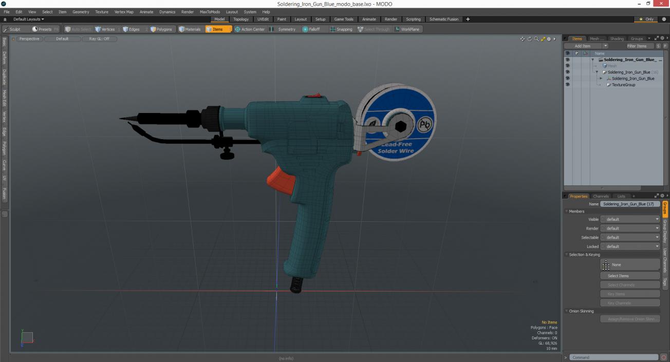 3D Soldering Iron Gun Blue model