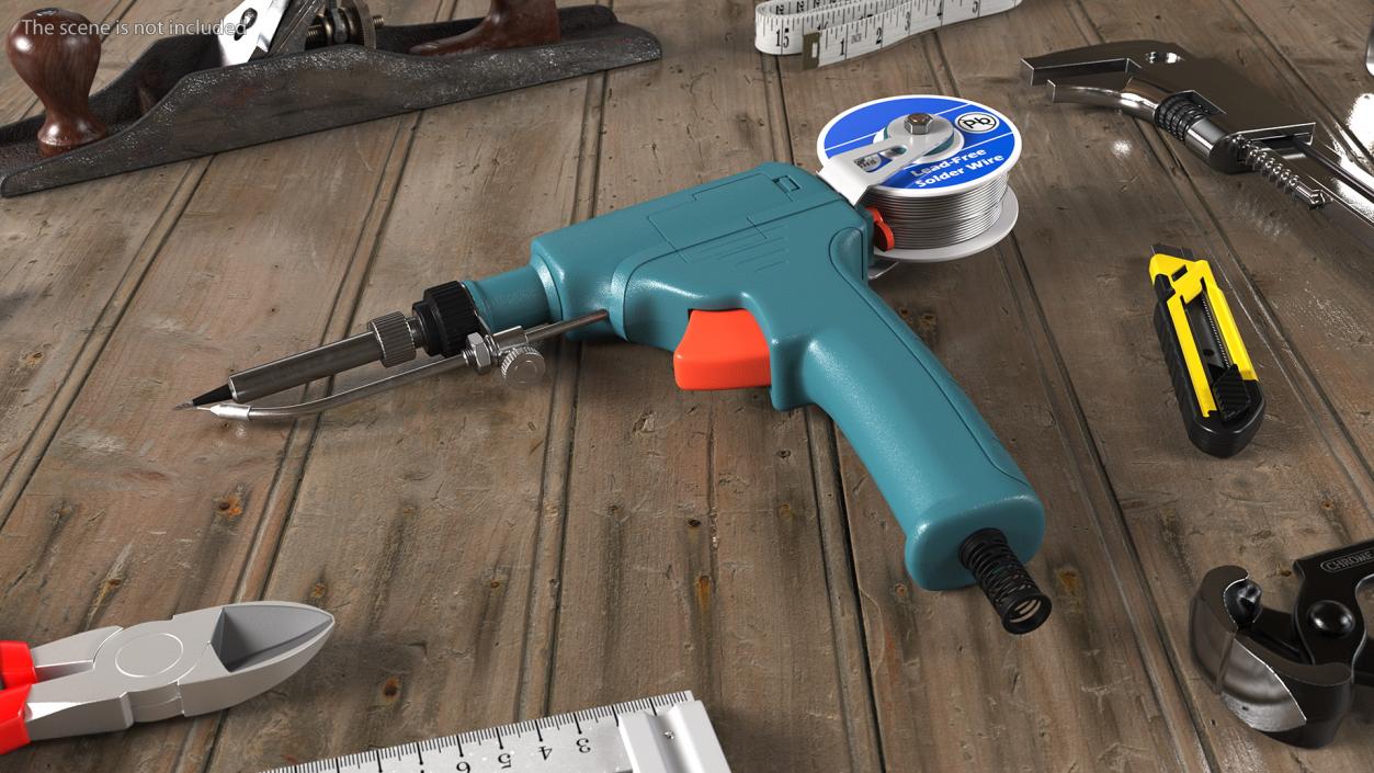 3D Soldering Iron Gun Blue model