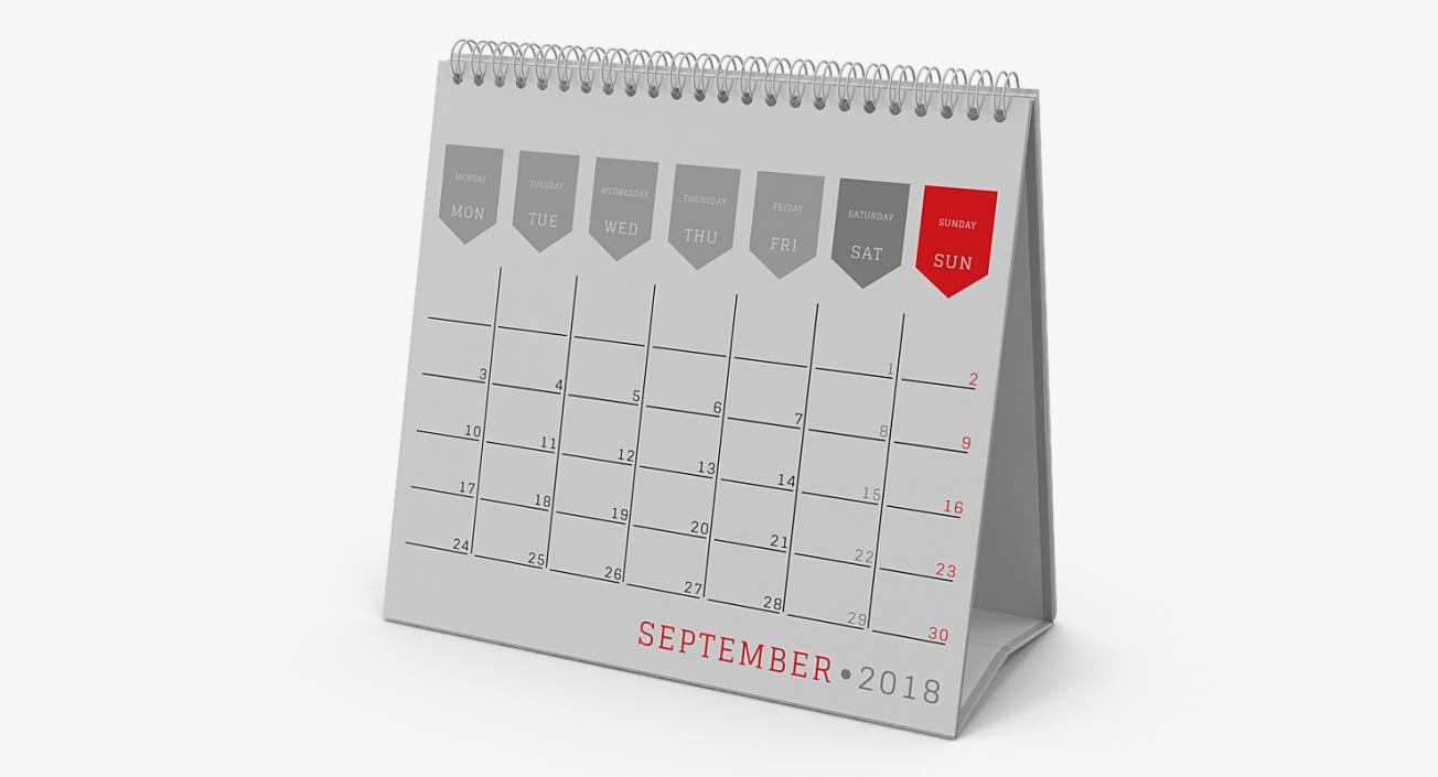 3D Desk Calendar 2018 model